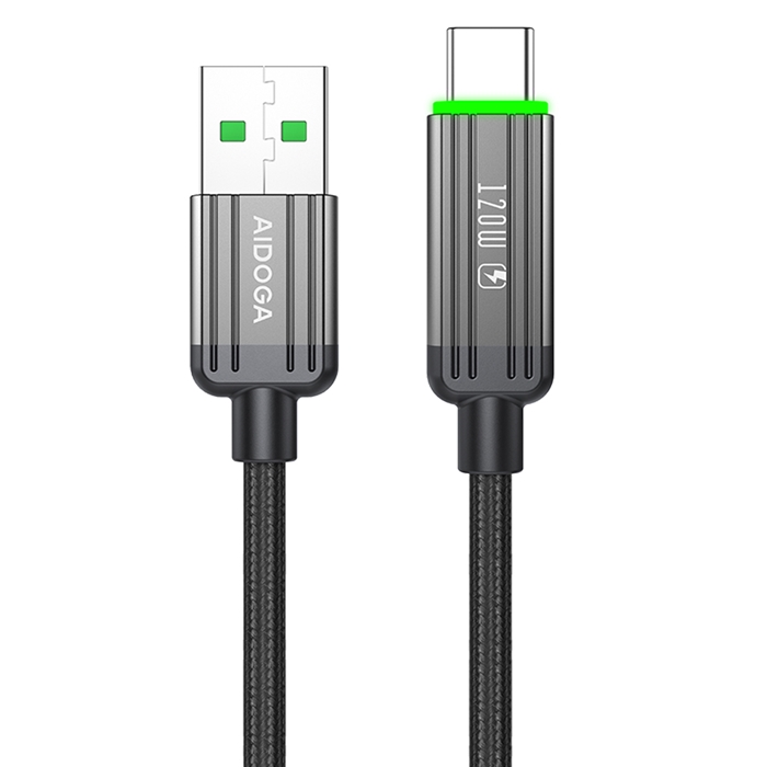 AIDOGA艾迪伽LQ DC4011鋼鐵系列USB-A to Type-C充電線傳輸線快充線120W QC4.0 1.2M