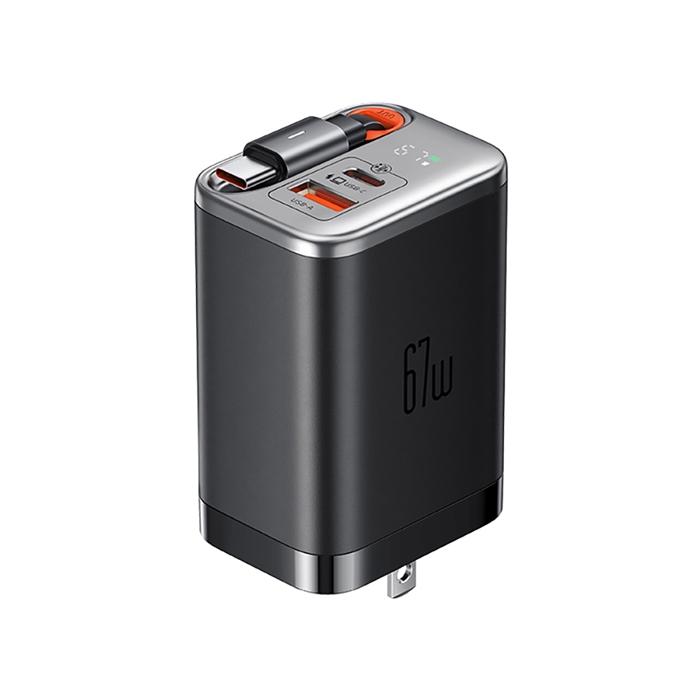 Mcdodo麥多多LQ CH411 FreeGo系列Type-C伸縮線GaN氮化鎵1A1C充電器67W