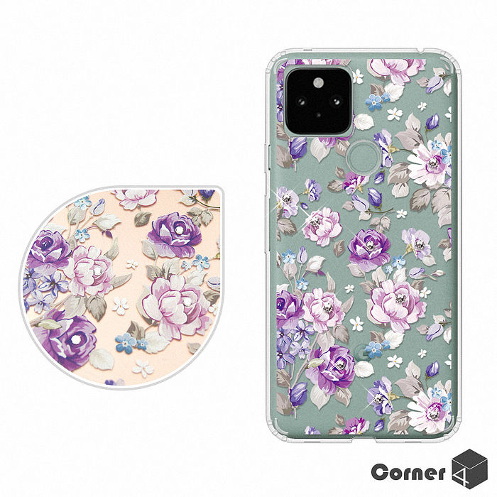 Corner4 Google Pixel 5 奧地利彩鑽雙料手機殼 紫薔薇 耳機 穿戴 手機配件 Myfone購物 Corner4 Google Pixel 5 奧地利彩鑽雙料手機殼 紫薔薇 耳機 穿戴 手機配件 Myfone購物