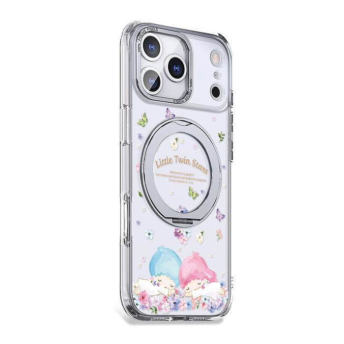 三麗鷗 iPhone 17/16/15/14/13/12系列 360旋轉磁吸立架手機殼-午覺雙子星