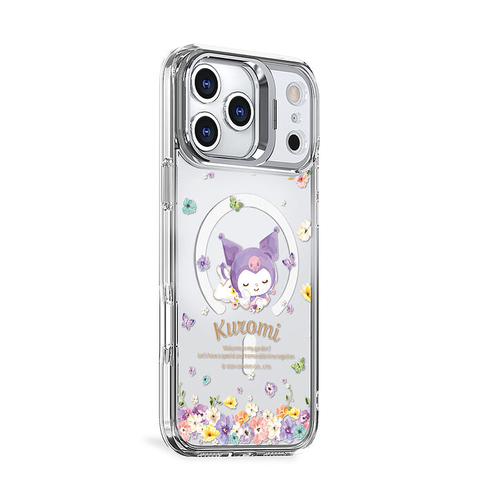 三麗鷗 iPhone 17/16/15/14/13/12系列 防震雙料隱形立架磁吸手機殼-花語酷洛米