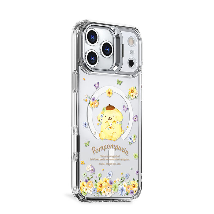 三麗鷗 iPhone 17/16/15/14/13/12系列 防震雙料隱形立架磁吸手機殼-花語布丁狗