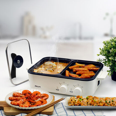 法國-阿基姆AGiM 升級版獨立溫控電火烤兩用爐 電烤盤 HY-310-WH 震旦代理