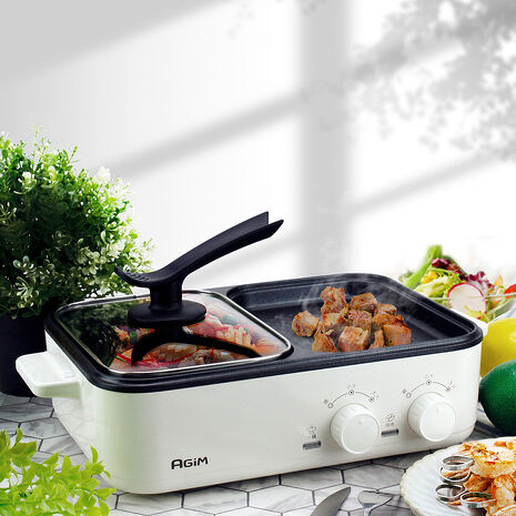 法國-阿基姆AGiM 升級版獨立溫控電火烤兩用爐 電烤盤 HY-310-WH 震旦代理