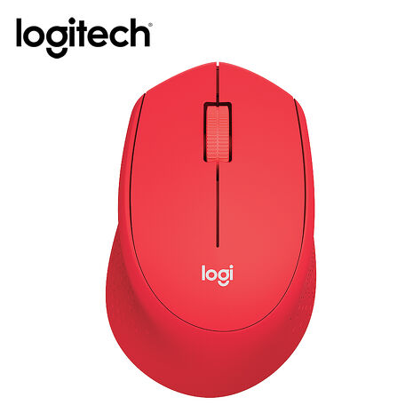 Logitech 羅技 M331 靜音滑鼠-紅