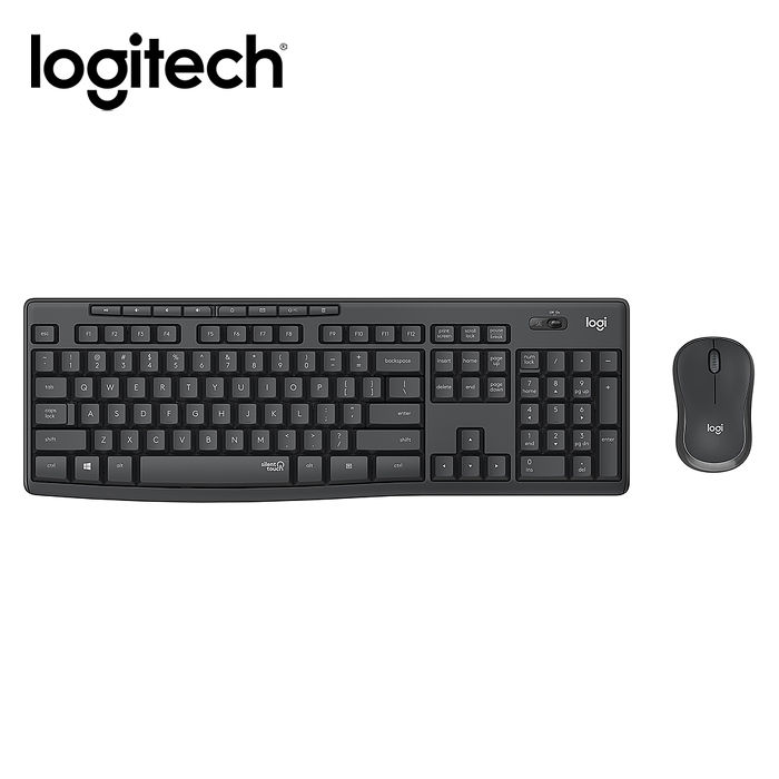 Logitech 羅技 MK295 靜音鍵鼠組-石墨灰