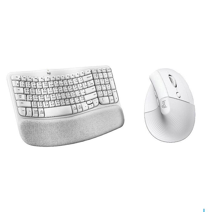 Logitech 羅技 WAVE KEYS+LIFT鍵鼠組 珍珠白