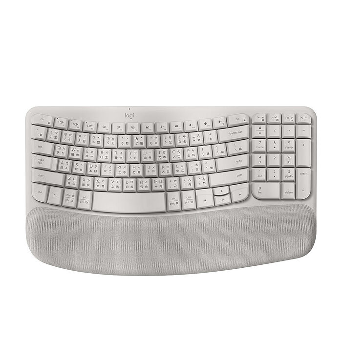 【Logitech 羅技】Wave Keys 人體工學無線鍵盤 迷霧灰