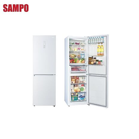 贈 ECONAVI-8 7-11商品卡1000元 SAMPO 聲寶 350L雙門變頻冰箱 SR-C35GD - 含基本安裝+舊機回收